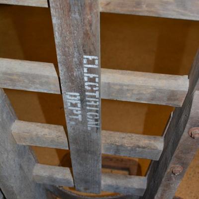 Antique Wood and Cast Iron Hand Truck 2 Wheel