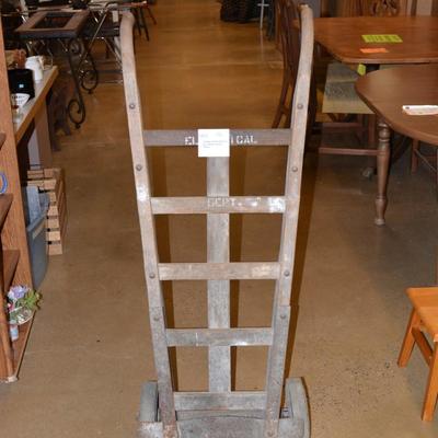 Antique Wood and Cast Iron Hand Truck 2 Wheel