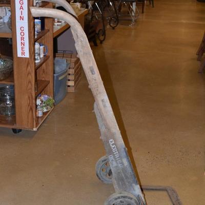 Antique Wood and Cast Iron Hand Truck 2 Wheel