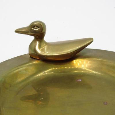 Retro Brass Made in Republic of China Sitting Duck Keys Trinket Dish