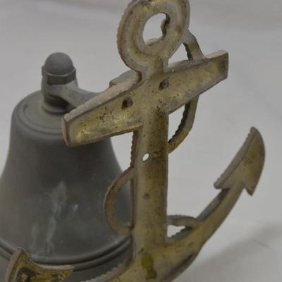 Rustic Nautical Wall Mount Metal Anchor Bell