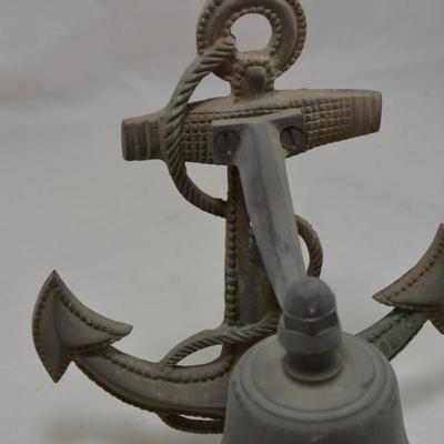 Rustic Nautical Wall Mount Metal Anchor Bell