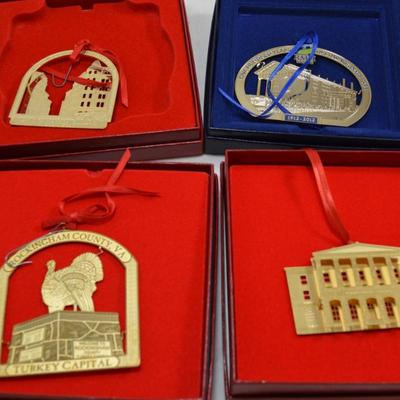 Set of 4 Local Shenandoah Valley Christmas Ornaments