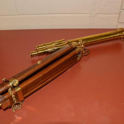 Vintage Brass Nautical Telescope w/ Tripod