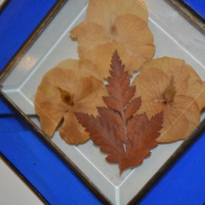 Stained Glass Wall Hanging w/ Pressed Flowers