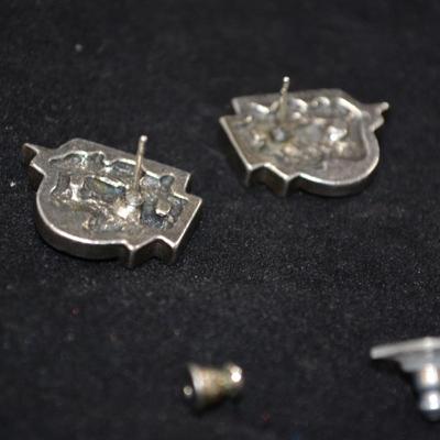 Signed Mod/Deco Earrings w/ Tourmaline