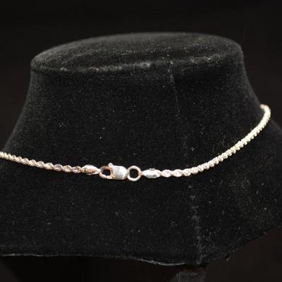 925 Sterling Twist Chain w/ Multi Stone Pendant 18" 18.2g