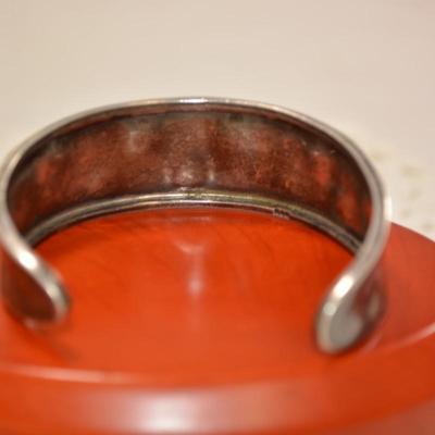 925 Sterling Hammered Cuff Bracelet 21.0g