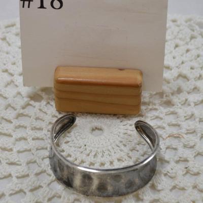 925 Sterling Hammered Cuff Bracelet 21.0g