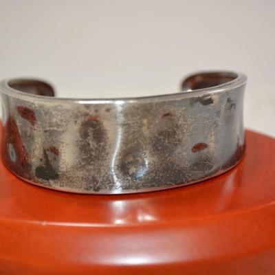 925 Sterling Hammered Cuff Bracelet 21.0g