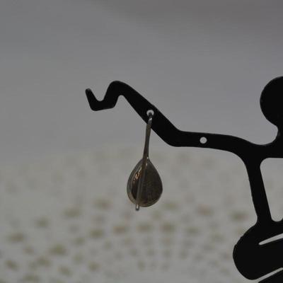 925 Sterling Tear Drop Onyx Earrings 3.8g