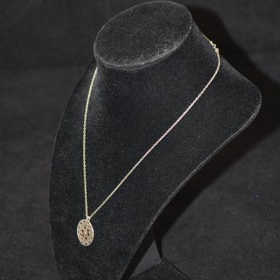 Sterling Chain w/ Sterling + Amethyst Pendant 16" 3.3g