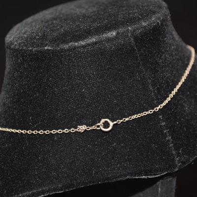 Sterling Chain w/ Sterling + Amethyst Pendant 16" 3.3g