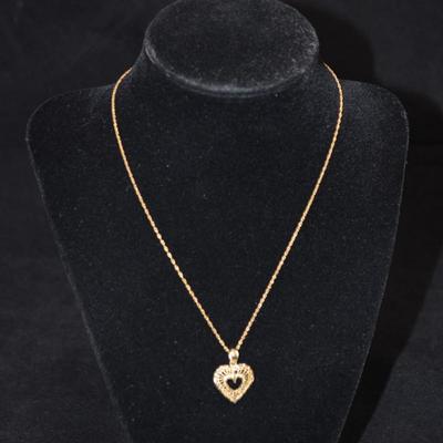 Delicate 14K Gold Chain 16" w/ 14K Heart Pendant 2.1g