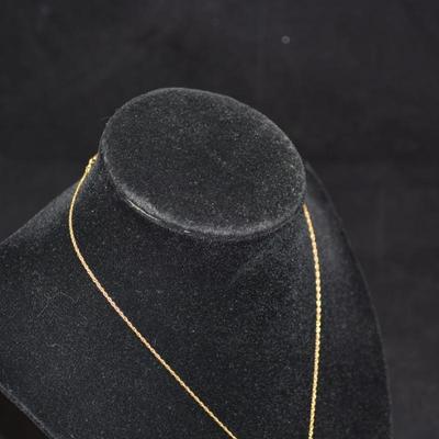 Delicate 14K Gold Chain 16" w/ 14K Heart Pendant 2.1g