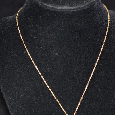 Delicate 14K Gold Chain 16" w/ 14K Heart Pendant 2.1g