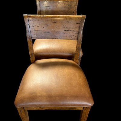 Wood Leather Chairs (set of 4)