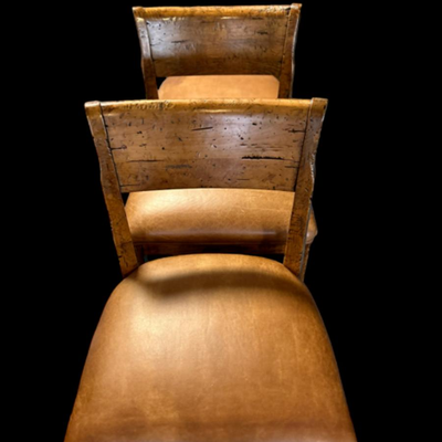 Wood Leather Chairs (set of 4)