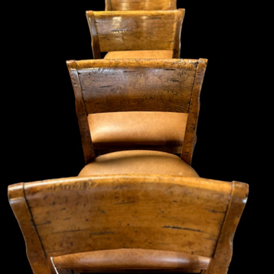 Wood Leather Chairs (set of 4)