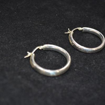 Large 925 Sterling Hoop Earrings 4.6g