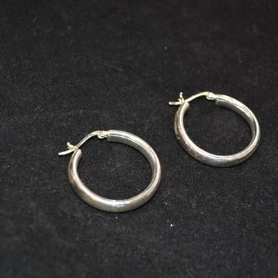 Large 925 Sterling Hoop Earrings 4.6g