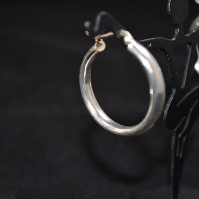 Large 925 Sterling Hoop Earrings 4.6g
