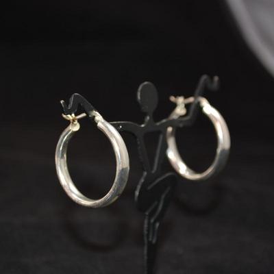 Large 925 Sterling Hoop Earrings 4.6g