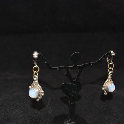 925Sterling and Moonstone Clip-On Earrings 11.9g