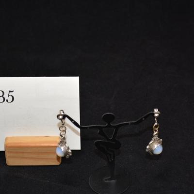 925Sterling and Moonstone Clip-On Earrings 11.9g