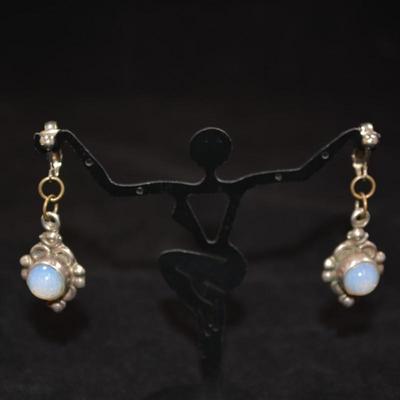 925Sterling and Moonstone Clip-On Earrings 11.9g