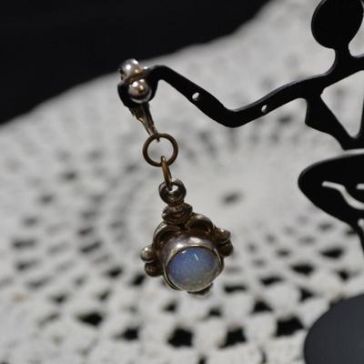 925Sterling and Moonstone Clip-On Earrings 11.9g