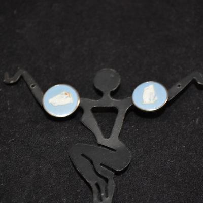 Stamped Sterling Wedgewood Earrings