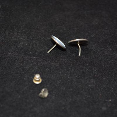 Stamped Sterling Wedgewood Earrings