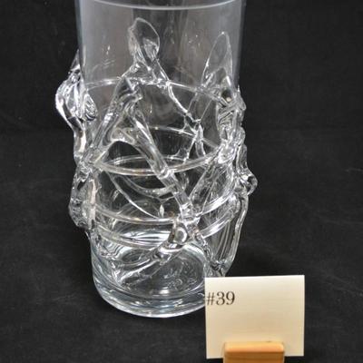 Stunning Heavy Art Glass Vase 12"