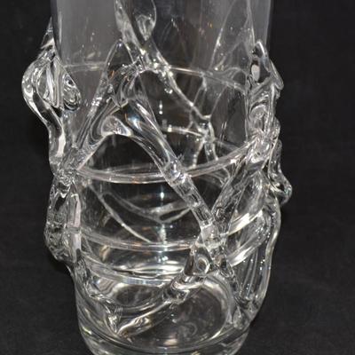 Stunning Heavy Art Glass Vase 12"