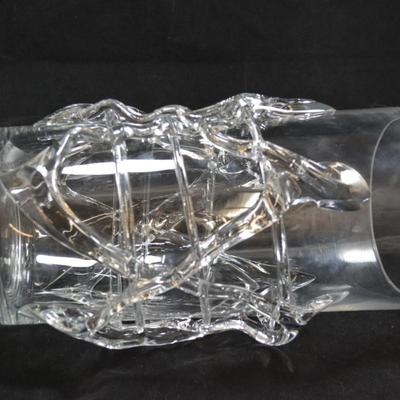 Stunning Heavy Art Glass Vase 12"