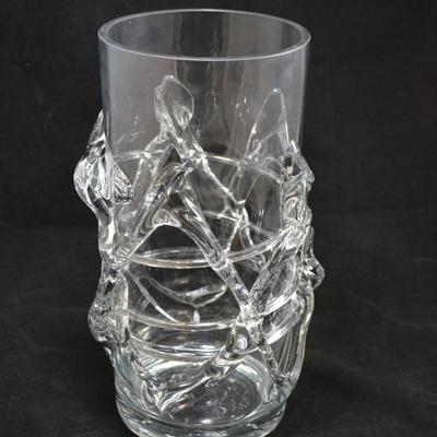 Stunning Heavy Art Glass Vase 12"