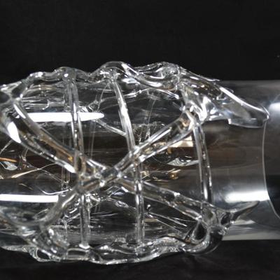 Stunning Heavy Art Glass Vase 12"
