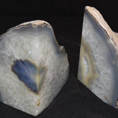Natural Polished Pair of Geode Bookends 5.5" Tall