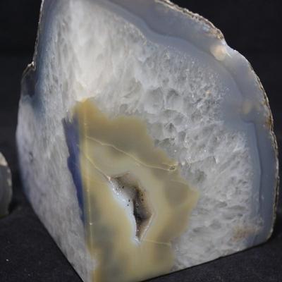 Natural Polished Pair of Geode Bookends 5.5" Tall