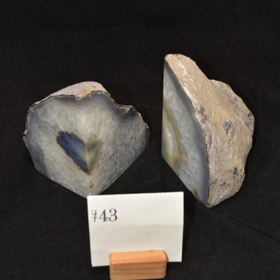 Natural Polished Pair of Geode Bookends 5.5" Tall
