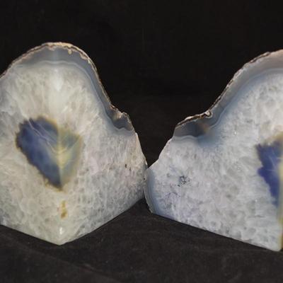 Natural Polished Pair of Geode Bookends 5.5" Tall