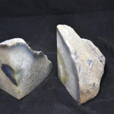 Natural Polished Pair of Geode Bookends 5.5" Tall