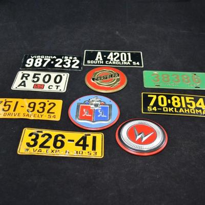 Lot of Vintage Mini License Plates & Badges