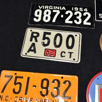 Lot of Vintage Mini License Plates & Badges