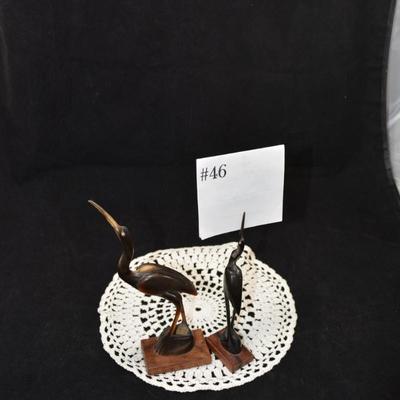 Water Buffalo Horn Crane Card Holders