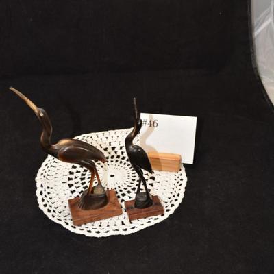 Water Buffalo Horn Crane Card Holders