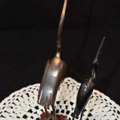 Water Buffalo Horn Crane Card Holders