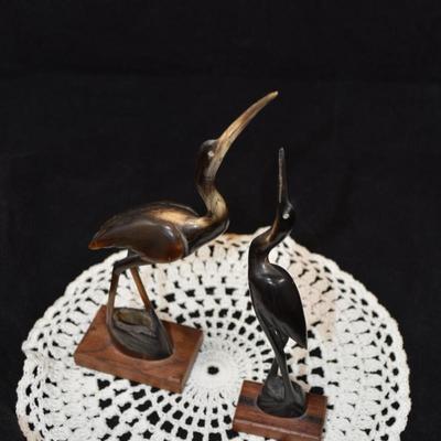 Water Buffalo Horn Crane Card Holders