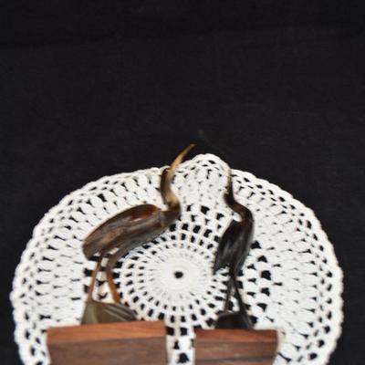 Water Buffalo Horn Crane Card Holders